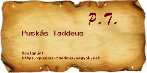 Puskás Taddeus névjegykártya